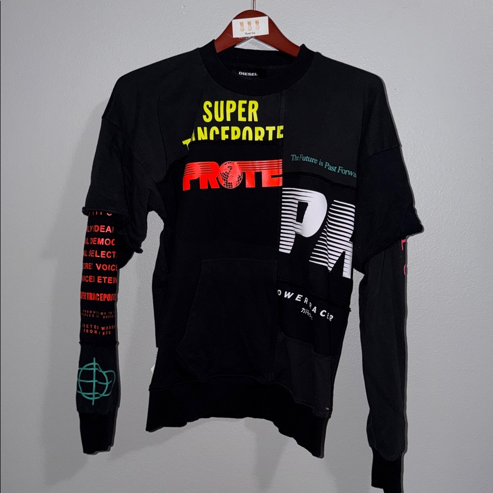 Diesel - Black Graphic Sweatshirt - size Medium